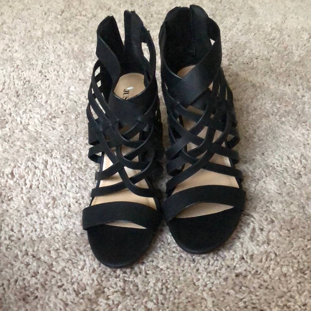 JustFab black wedges (size 8)